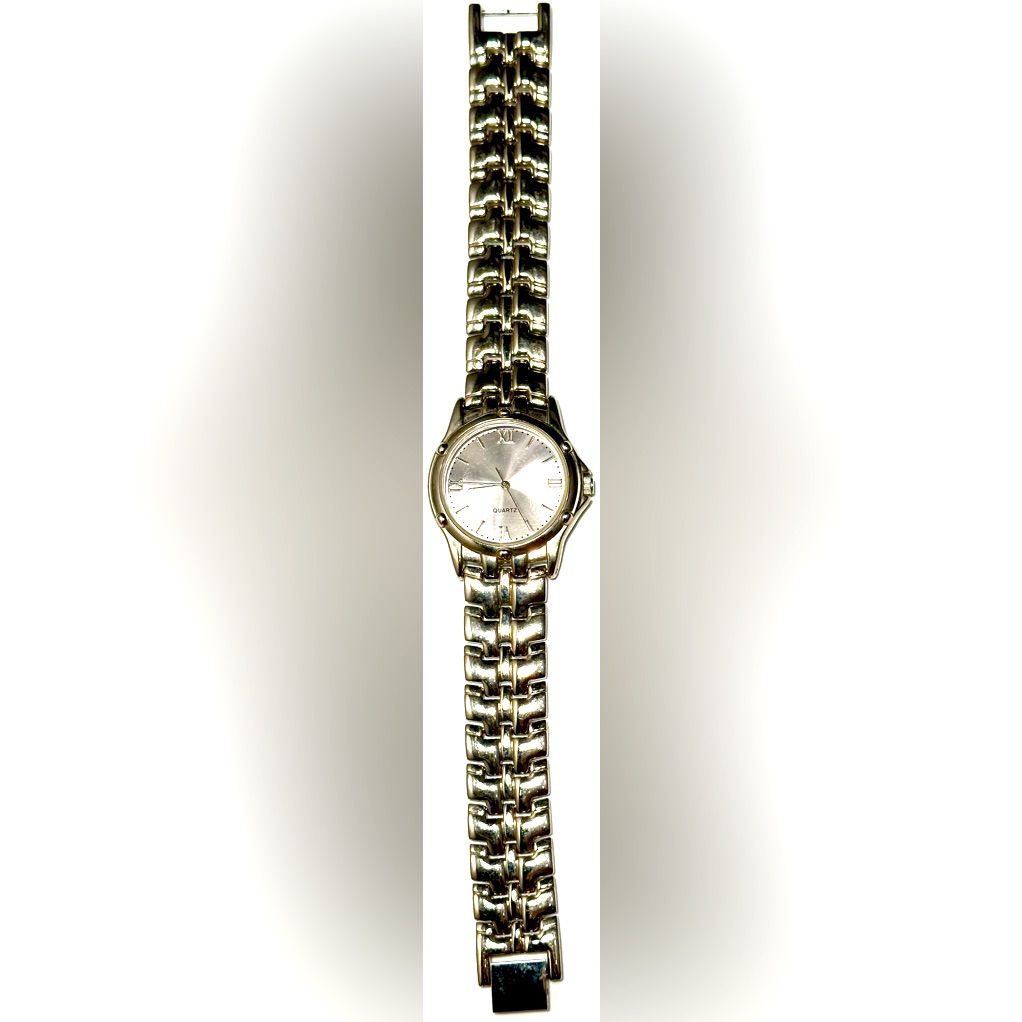 New WomensUnisex 34mm Silver Quartz Link Band Watch